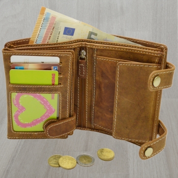 Wild Things Edition Herren Biker Geldbörsen mit RFID Schutz Hosenkette und Riegelverschluss (Hochf. braun)